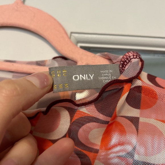 Only Sheer Multicolour Geometric Pattern Top - Picture 6 of 6